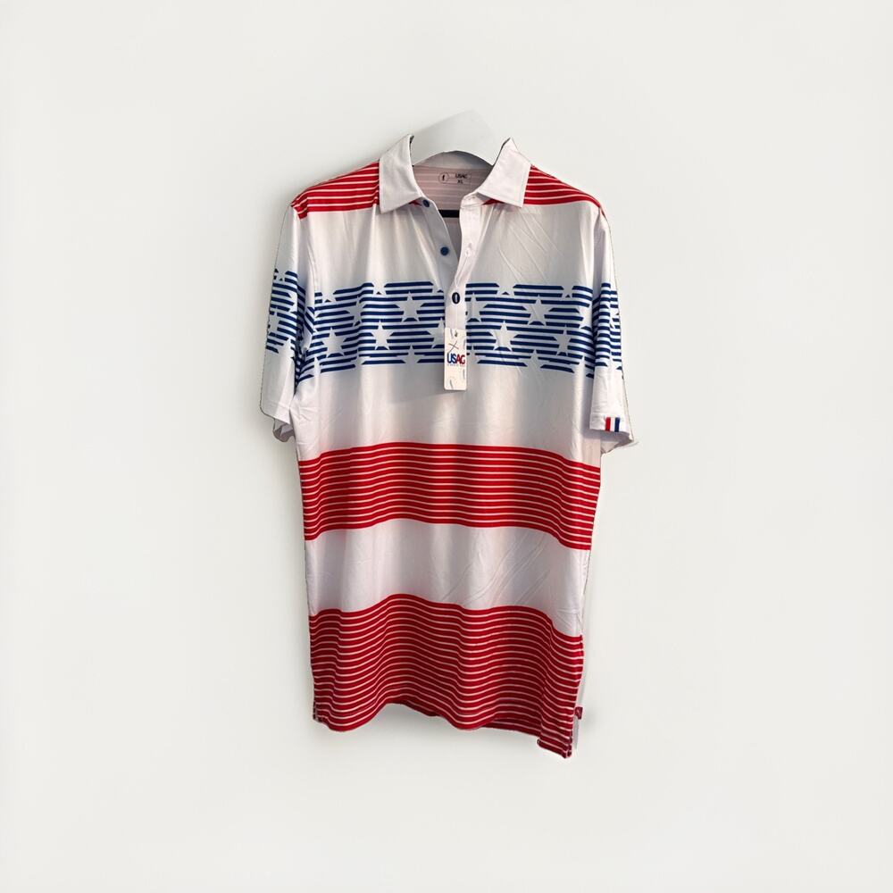 USAG XL Golf Polo Shirt Men USA 🇺🇸 Flag U Suck At Golf New With Tags Patriotic